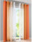 SIMPVALE Gardinen mit Ösen Farbverlauf 2er Set, Vorhang Transparent für Wohnzimmer Kinderzimmer Mädchenzimmer, Lichtdurchlässig Ösenschals Voile Weiß Orange Breite 140 Höhe 245 pro Stück