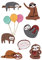 Rayher 60971000 3D Papier Sticker Lazy Friend, 3-D Aufkleber, Effekt-Sticker, 1 Bogen 11 x 15,5 cm, 7 Motivsticker
