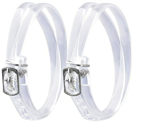 Elandy 2 paia di lacci per scarpe da donna, trasparenti, rimovibili, pratici lacci per scarpe con tacco alto, accessori per scarpe (lunghezza totale 59,9 cm)