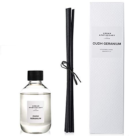 Urban Apothecary Oudh Geranium Luxury Diffuser Refill with Reed 200 ml