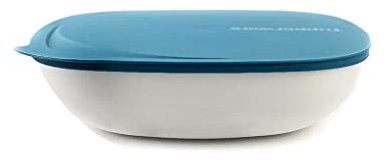 Tupperware Allegra 2,5L türkis weiß Schüssel Schale Servierschale eckig