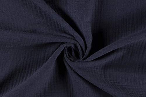 50x130cm Musselin Stoff uni Oeko-Tex zertifiziert Meterware Mulltuch Baumwolle, Farbe:nachtblau