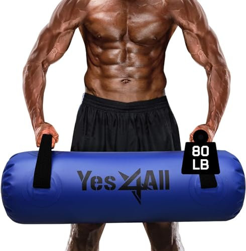 Yes4All RJTM Aquabag/Verstellbare Gewichtstaschen Workout für Ganzkörpertraining, Ersatz für Sandsack, Luftpumpe enthalten (Classic Blue, B. Dunkelblau – 36,3 kg, 80LBS
