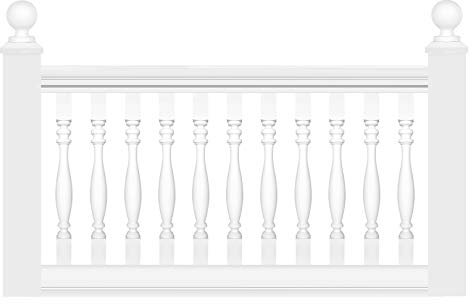HEXIM Leichtbalustrade - Geländer/Brüstung aus PU Kunststoff weiß, Auswahl aller Komponenten - Perfect M1010 (Baluster M1011)