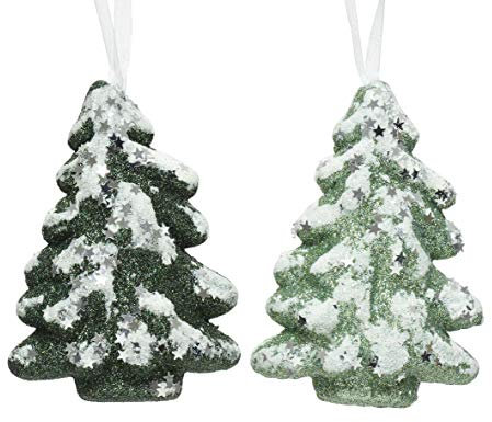 Christmas-Decorations Weihnachtsfiguren Tannenbaum beschneit, 1 Stück Sortiert