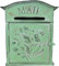 TentHome Cassetta delle lettere da parete e bloccabile in ferro battuto con patta per casa di campagna (verde)