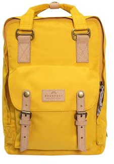 Doughnut MACAROON REBORN Rucksack Unisex 16L mit Laptopfach I Studenten-Rucksack funktionell & nachhaltig I Reise-Rucksack aus REPREVE® Recycled Fabric I handgefertigter Daypack in Mustard