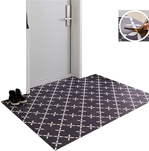 LDLD Teppich Fußmatte Ultradünne 2MM rutschfeste wasserdichte PVC Haustür Eingangsmatten Stilvolle Bodenmatte Indoor DIY Cropping,A,120 x 60