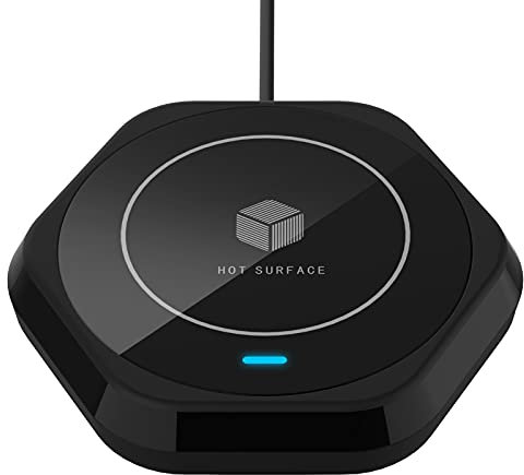 Coffee Mug Warmer: Smart Beverage Heating Plate Candle Wax Cup Warmer Electric Thermostat Coaster for Hot Coffee Milk Tea Water Cocoa Desk Home Office Use Christmas Birthday Gift Auto Shut Off Black