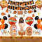 Hegbolke Decoración de Fiesta de Baloncesto: Incluye 4 Globos de Baloncesto, Platos, Tazas, servilletas, espirales Colgantes, Carteles y Globos: para 20 Personas
