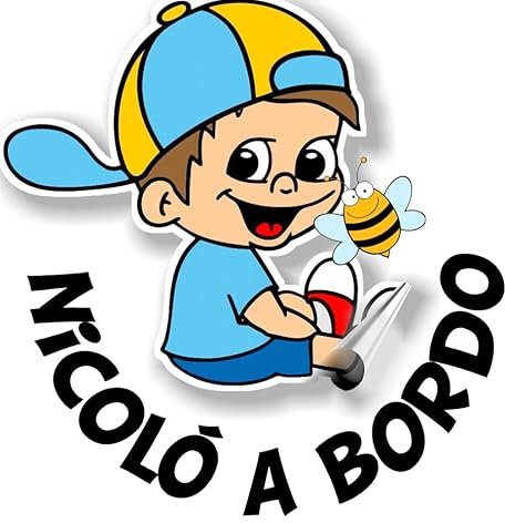 Adesivo Auto “Bimbo a Bordo” Personalizzabile – Tanti Modelli per Bimbo e Bimba – Nome Personalizzato – Vinile Resistente per Esterni – Made in Italy by Stickeredo