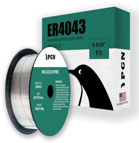 PGN Aluminum MIG Welding Wire - ER4043 .035 Inch - 1 Pound Spool - Aluminum MIG Wire with Silicon for Puddle Fluidity and Enhanced Weld Durability - For All Position Gas Welding