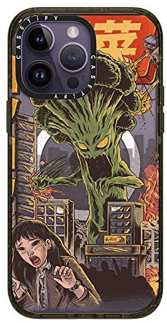 CASETiFY Impact iPhone 14 Pro Max Case [4X Military Grade Drop Tested / 8.2ft Drop Protection/Compatible with Magsafe] - Broccozilla - Clear Black