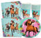 Spirit Theme Birthday Decoration Party Supplies Set, Horse Party Decoration Birthday Tableware Kit, 48 Pieces Horse Birthday Party Set with Paper Plates Cups Napkins for Children Birthday Party Table