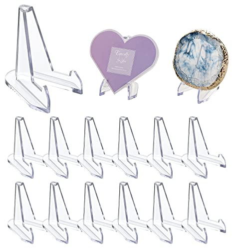 DIDUDIDU Acryl Staffelei Ständer Aufsteller - Münzen Halter Und Halterung - Mini Münzständer für Münzen, Karten, Medaillen und Taschenuhren – 15 Stück