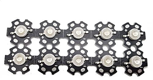 Vrabocry 10 Stücke LED Chips, 3 Watt High Power Blau 450-460nm LED Lampe Perlen Emitter Diode Chips Mit 20mm Schwarz Stern PCB für DIY Beleuchtungskörper