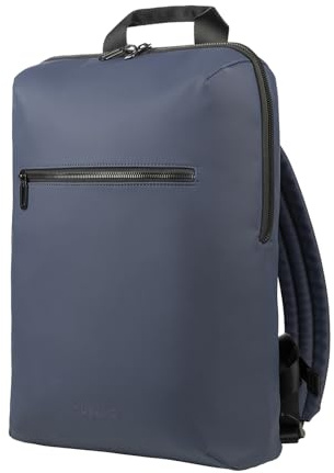 Tucano Gommo Backpack Rucksack für Laptop 15,6 und MacBook 16, Gepolsterter Laptoprucksack aus Gummiertem Material, Atmungsaktiver Rücken, Trolley-Band, Arbeitsrucksack, 29x41x11,5 cm, Blau