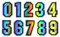 1 Auto Aufkleber Sticker Set, MoreChioce 0 bis 9 Zahlenaufkleber Selbstklebende Startnummer Aufkleber Autoaufkleber Vinyl Racing Aufkleber Sticker Decal Nummer Aufkleber Abziehbild,Bunt