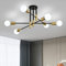 AOLALA Sputnik Ceiling Light, Modern Black Gold Semi Flush Mount Ceiling Industrial Light Fittings Pendant Light for Bedroom Living Room Kitchen E27