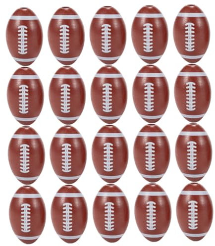 TOYANDONA 20st American-football-perlen Sportperlen Für Armband Fußballgirlandenperlen Sportperlen Aus Holz Armband-perlen-charms Rugby-abstandsperlen Schüttgut Lotusbaum Perlen
