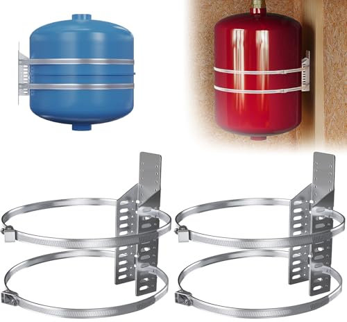 ZhouDaShu Soporte de montaje para tanque de expansión para calentador de agua caliente, soporte de tanque de expansión térmica con 2 correas de terremoto, soporta tanques de agua caliente de 5 galones