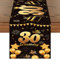 Deko 30 Geburtstag Mann Schwarz Gold Tischläufer 30. Geburtstag Happy 30th Birthday Tischband für 30 Jahre Alte Frauen Ihn Ihr Jahrestag Feier Party Dinner Tisch Leinen Table Dekoration, 180x35 cm
