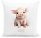 DEL MÀ Unique & Personal Schwein Kissen personalisiert mit Namen Kinderkissen Kuschelkissen Kinder Geschenk Kinderzimmer Deko Junge Mädchen Zierkissen Dekokissen 40x40 cm inkl. Füllung und Bezug