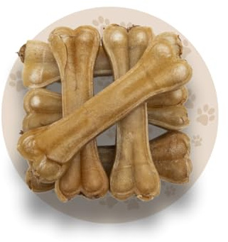 Warnick's Hundesnack Kauknochen ohne Pansen mit Rinderhaut 15cm - 30 Stück | Gepresste Rinderhaut als Kausnack für Hunde - Ideal als Leckerli & zur Zahnpflege - Naturbelassen ohne Zusätze
