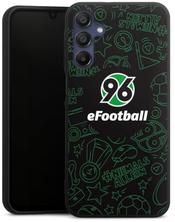 DeinDesign Premium Silikon Hülle kompatibel mit Samsung Galaxy A15 Handyhülle schwarz Case Hannover 96 Offizielles Lizenzprodukt Fanartikel