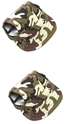 Kisangel 2stücke Pet Dog Baseball Cap Mit Ohrlöchern Atmungsaktive Camouflage Hundemütze Aus Strapazierfähigem Canvas Für Kleine Hunde Sonnenschutz Für Outdoor-aktivitäten