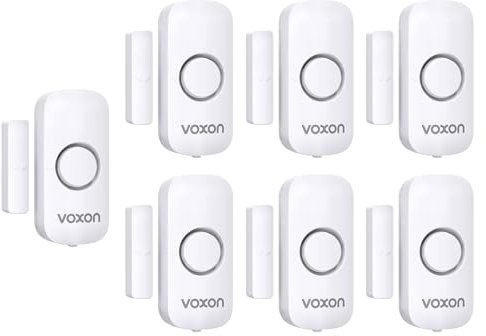 VOXON Wireless Door and Window Alarm Sensor 7 Pack 2 Modes Magnetic Window Door Burglar Alarm with 100dB Loud for Kids Safety Home Shop Security