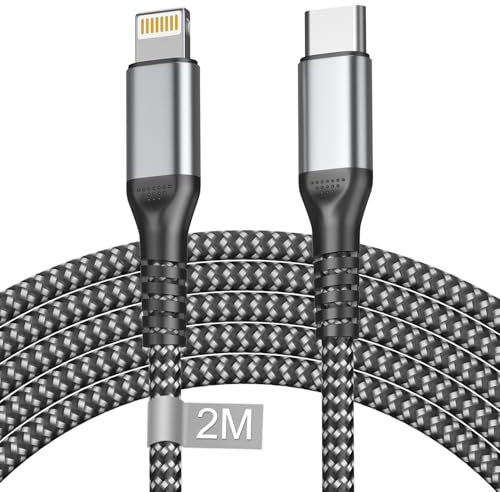 USB C to Lightning Cable 2M[Apple MFi Certified], Fast iPhone Charger Cable 2M Long iPhone Lightning Cable USB C iPhone Cable Nylon iPhone Charging Cable Lead Wire for iPhone 14 Pro Max/13/12 Mini/11