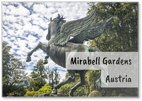 Geflügeltes Pferd Statue in Mirabell Gärten, Salzburg, Österreich, Kühlschrankmagnet