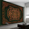 Dunkel Vlies Fototapete Tapete, Vintage-Keltische Knotenstreifen Jugendstil Dekoration für Schlafzimmer, Wohnzimmer, Büro, Flur, Größe 300 x 210 cm (WxH) Wandtapete Wanddeko