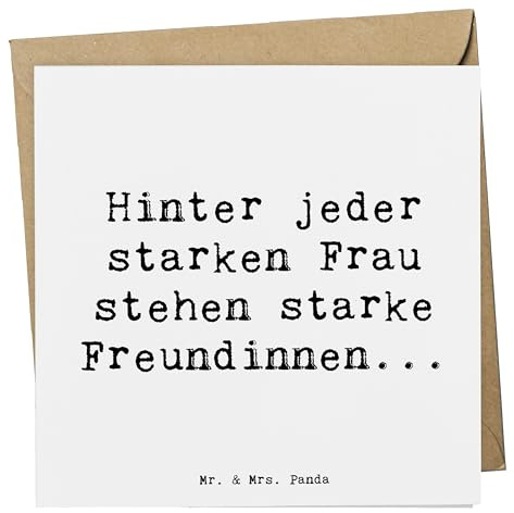 Mr. & Mrs. Panda Glückwunschkarte Spruch Hoffnung Freundinnen - Geschenk, Klappkarte, Unterstützung, starke Frau, Grußkarte, doppelkarte, Zitate Freundschaft, anlasskarte, Zuversicht, Zitat, faltkarte