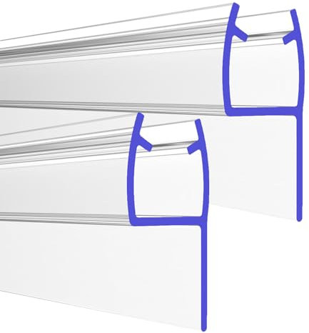 PRIOstahl Duschdichtung Dichtung mit Gummilippe Dichtungsprofil - 2 x Transparente Duschtürdichtung für Glasstärke: 6 mm Länge: 1 Meter Wasserabweiser für Duschtüren Glastüren Duschwand Bad