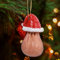 Hungdao 3D Weihnachtskugel Dekoration Anhänger Lustiges Ei Ornament für Weihnachten Lustige Hängende Weihnachtsbaum Dekor Party Dekoration Weiß Elefant Geschenk für Freunde Familie (Weihnachtsmütze)