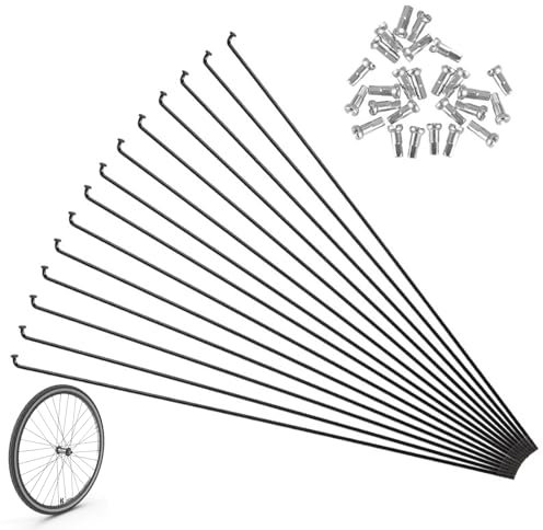 36pcs Radios de Bicicleta,14G Bicicleta Radios de Acero Inoxidable,Avec 36pcs pezones,289mm,para Bicicleta de Triciclo,Accesorios de Radios de Bicicleta de Montaña