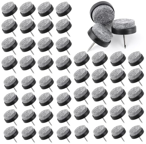100 Pezzi Feltrini Antiscivolo Rotondi per Sedie e Mobili - Protezione Pavimenti e Tavoli - 20mm & 22mm