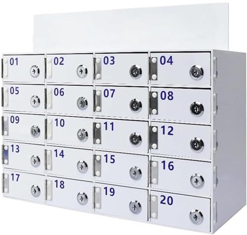 Handy-Aufbewahrungsschrank aus Acryl mit Schlössern und Schlüsseln, ideal für Schule, Büro und Fabrik, sicherer Handy-Spind-Organizer