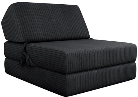 Mirjan24 Sofa Kevin Cord mit Schlaffunktion, Schlafsofa, Bettsessel, Klappmatratze, Faltmatratze, Gästebett, Schlafcouch, Kinderzimmer (Poso 135)