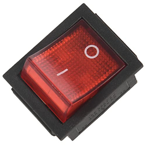 Jrifedptry Interruptor basculante DPST de 4 pines de luz roja de encendido/apagado, 15 A/250 V, 20 A/125 V CA, 28 x 22 mm