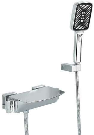 Robinet mitigeur moderne carré chromé cascade salle de bain baignoire avec mitigeur douche