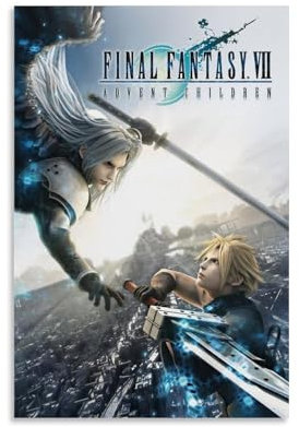 PANTTING Final Fantasy Vii Poster für Schlafzimmer, Wohnzimmer, 50 x 75 cm, ohne Rahmen