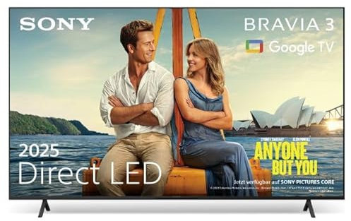 Sony BRAVIA 3 - Direct LED 75 Zoll Fernseher (K75S32), X-Balanced Speaker, Dolby Vision/Atmos, IMAX Enhanced, Google TV (2025), Google Cast, Apple AirPlay 2, Eco Dashboard 2, Game Menu 2, Smart TV