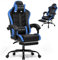 GTPLAYER Gaming Chair with Footrest, Computer Chairs for Adults Ergonomic Headrest Lumbar Support Height Adjustable 360°-Swivel Reclining PU PC Chair