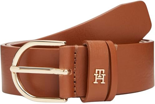 Tommy Hilfiger Damen Gürtel Essential Effortless 3,5 cm aus Leder, Braun (Cognac), 120 cm