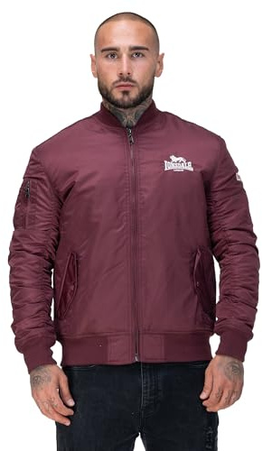 Lonsdale Herren Jacke schmale Passform TERN HILL, Oxblood/White, 3XL