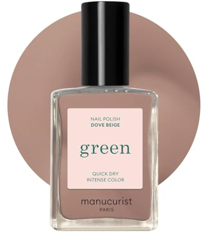 Manucurist Green Dove Beige Nude Grey Natural Nail Polish | Long lasting nail polish and Quick dry nail varnish with classic manicure effect. Vegan, 9-free, plant-based, 15 ml