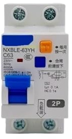 Disjoncteur différentiel NXBLE-63YH 100 mA 0,1 A, interrupteur magnéto-thermique NXBLE 32 A 40 A 63 A 125 A(3P N,20A)